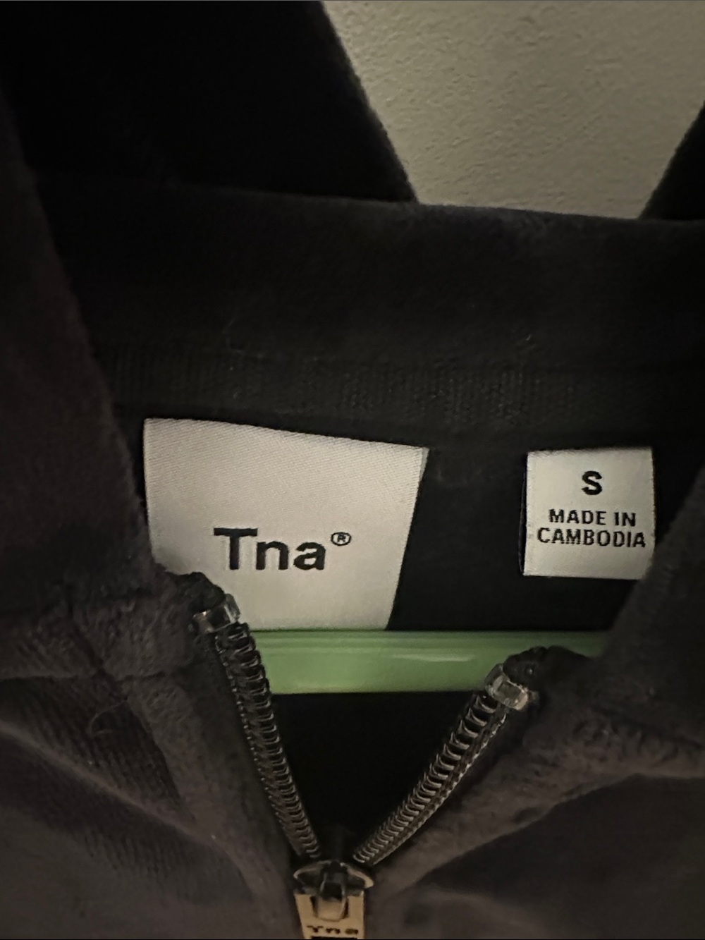 TNA Black Velvet Hooded Zip hoodie - Picture 2 of 3